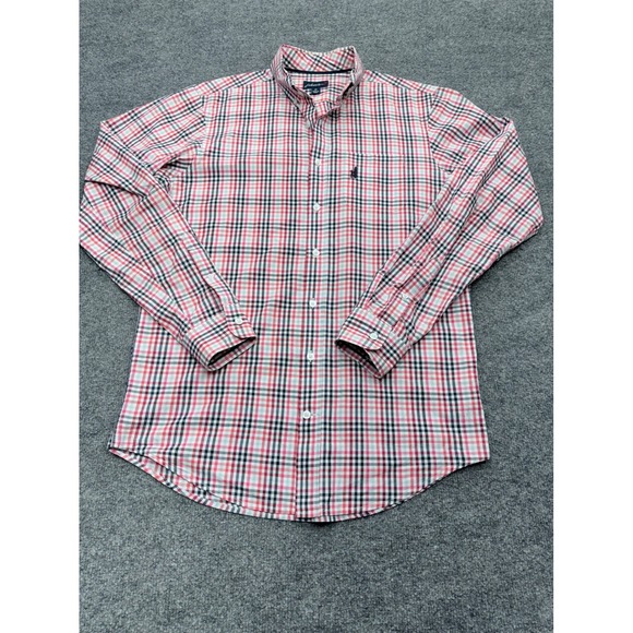 johnnie-O Other - Johnnie-O Mens Plaid Button Down Shirt Red White Navy Blue Long Sleeve Size M